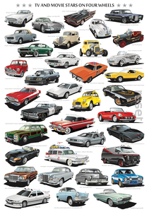 plakat kultowe auta filmowe 50x70
