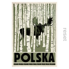 Mini plakat Polska z łosiem