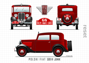 plakat "Polski Fiat 508 Junak" 50 x 70