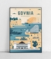 plakat GDYNIA piaskowo-niebieski 50x40