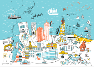 plakat Gdynia panorama miasta B2 48x68