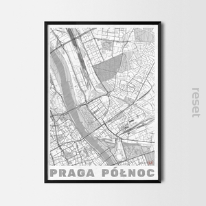 Plakat mapa Praga Północ W TUBIE