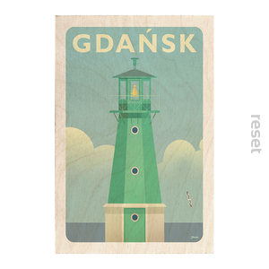 Gdańsk sklejkowy dekor 21 x 30 x 0,4 cm / format A4