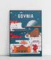 plakat GDYNIA ciemno-niebieski 50x70