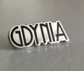 metalowy pin GDYNIA srebro