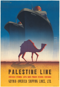 Plakat reklamowy 1935r. Palestine  Line GAL