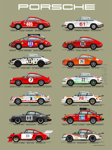 plakat kultowe auta "Porsche"  30x40