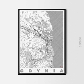 Plakat mapa Gdynia W TUBIE