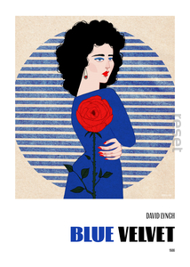 autorski plakat filmowy "BLUE VELVET" 50 x 70