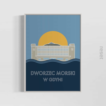 plakat Gdynia Dworzec Morski 30 x 40